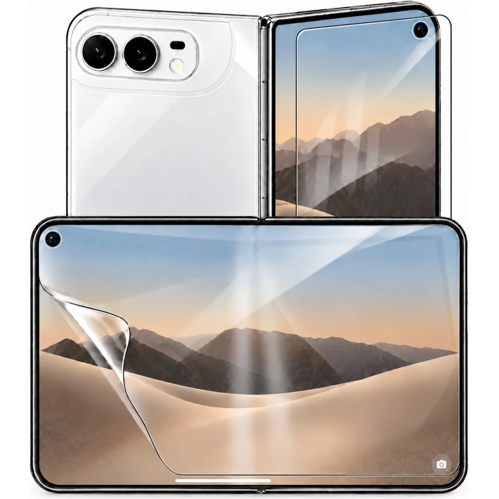 iPhone Duo Schutzfolie - Flexibler Bildschirmschutz aus Hydrogel TPU (Innenseite + Aussenseite)