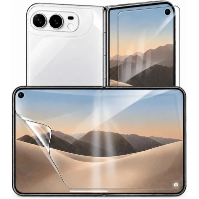 iPhone Duo Schutzfolie - Flexibler Bildschirmschutz aus Hydrogel TPU (Innenseite + Aussenseite)