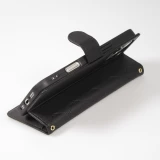 iPhone 16 Case H&uuml;lle - Elegante Flip-Matratze mit Magnetverschluss Trageschlaufe und Kartenf&auml;chern - Schwarz