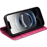 iPhone Air Case Hülle - Qialino Croco Flip Echtleder - Rosa