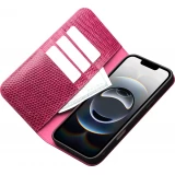iPhone Air Case Hülle - Qialino Croco Flip Echtleder - Rosa