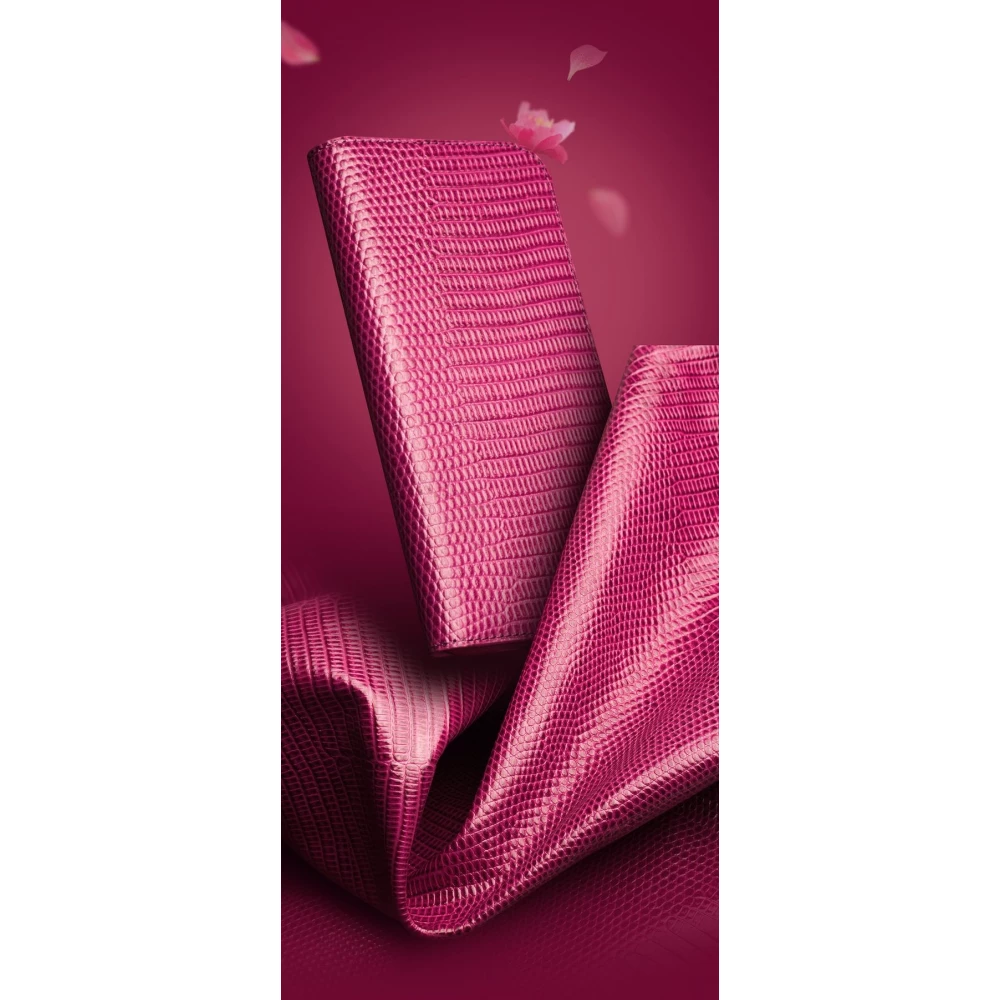 iPhone Air Case Hülle - Qialino Croco Flip Echtleder - Rosa