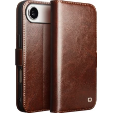 Fourre iPhone Air - Flip Qialino cuir véritable avec fermeture magnétique - Brun