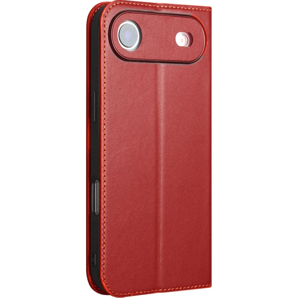 iPhone Air Case Hülle - Qialino Flip Matt Wallet Echtleder - Rot