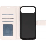 Fourre iPhone Air - Premium Flip cuir lisse porte-cartes - Blanc