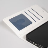 Fourre iPhone Air - Premium Flip cuir lisse porte-cartes - Blanc