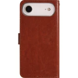 Fourre iPhone Air - Premium Flip cuir lisse porte-cartes - Brun