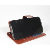 Fourre iPhone Air - Premium Flip cuir lisse porte-cartes - Brun