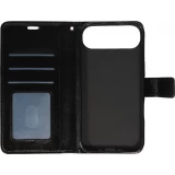 Fourre iPhone Air - Premium Flip cuir lisse porte-cartes - Noir