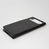 Fourre iPhone Air - Premium Flip cuir lisse porte-cartes - Noir