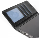 Fourre iPhone Air - Premium Flip cuir lisse porte-cartes - Noir