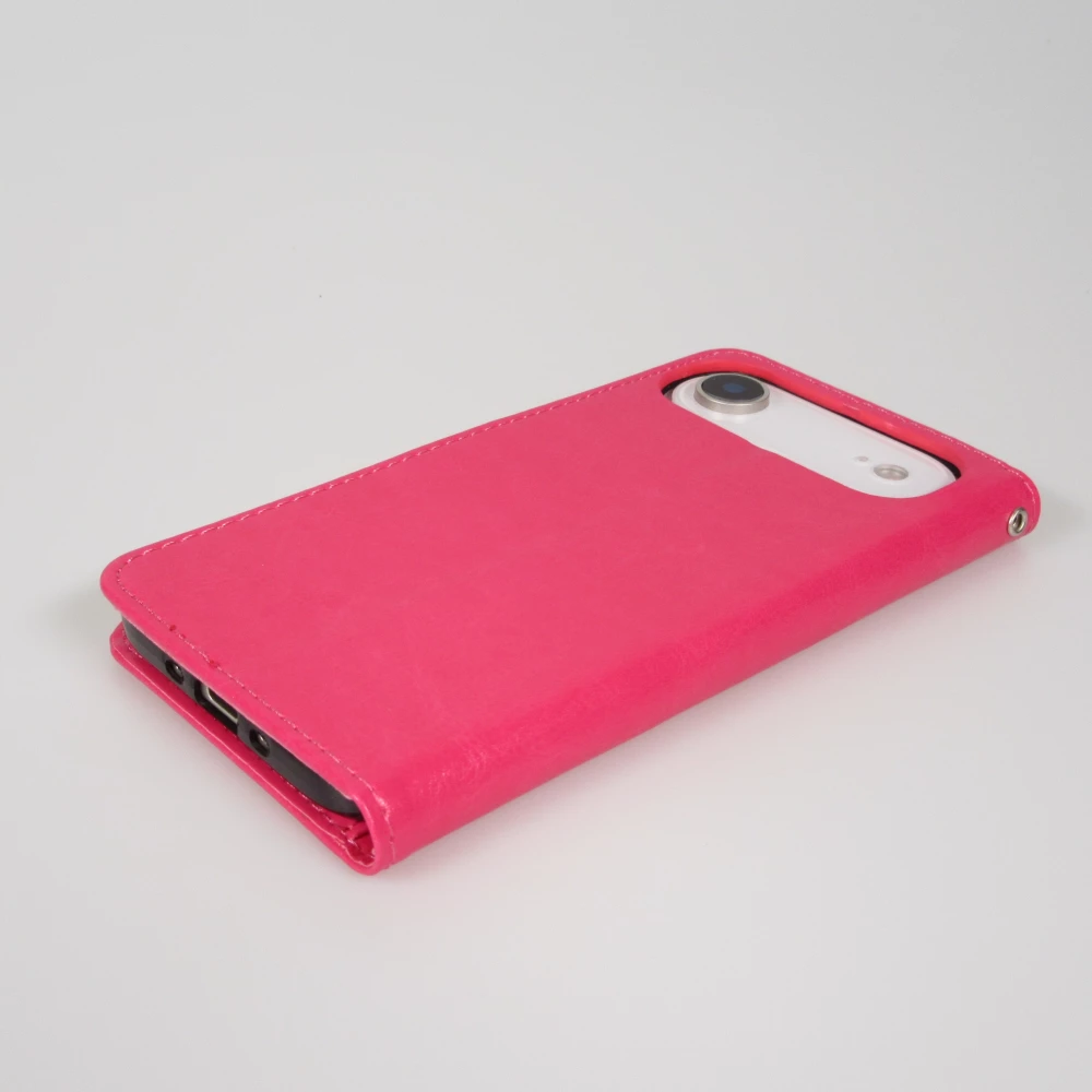 Fourre iPhone Air - Premium Flip cuir lisse porte-cartes - Rose foncé