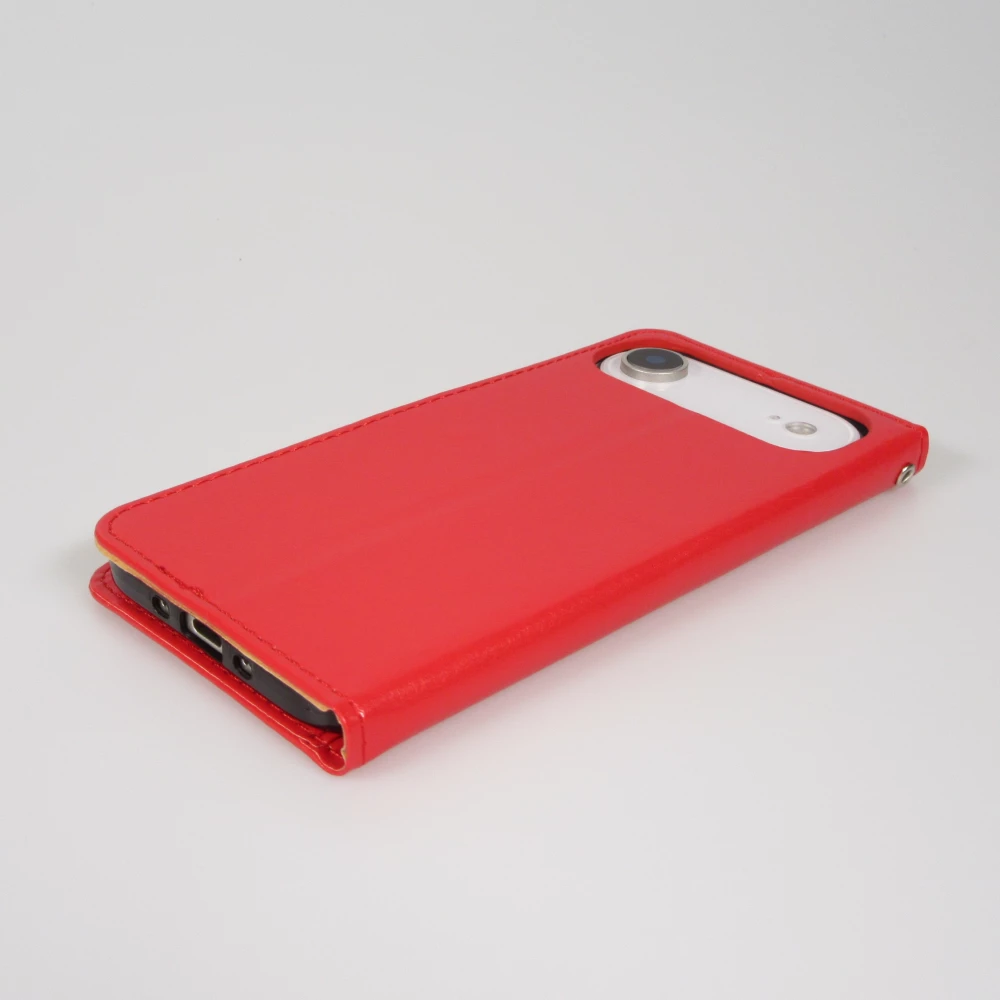Fourre iPhone Air - Premium Flip cuir lisse porte-cartes - Rouge