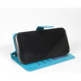 Fourre iPhone Air - Premium Flip cuir lisse porte-cartes - Turquoise