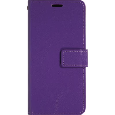 Fourre iPhone Air - Premium Flip cuir lisse porte-cartes - Violet