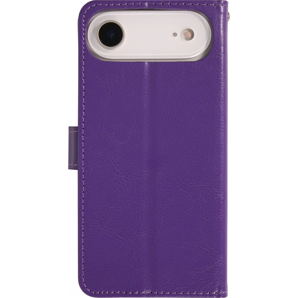 Fourre iPhone Air - Premium Flip cuir lisse porte-cartes - Violet