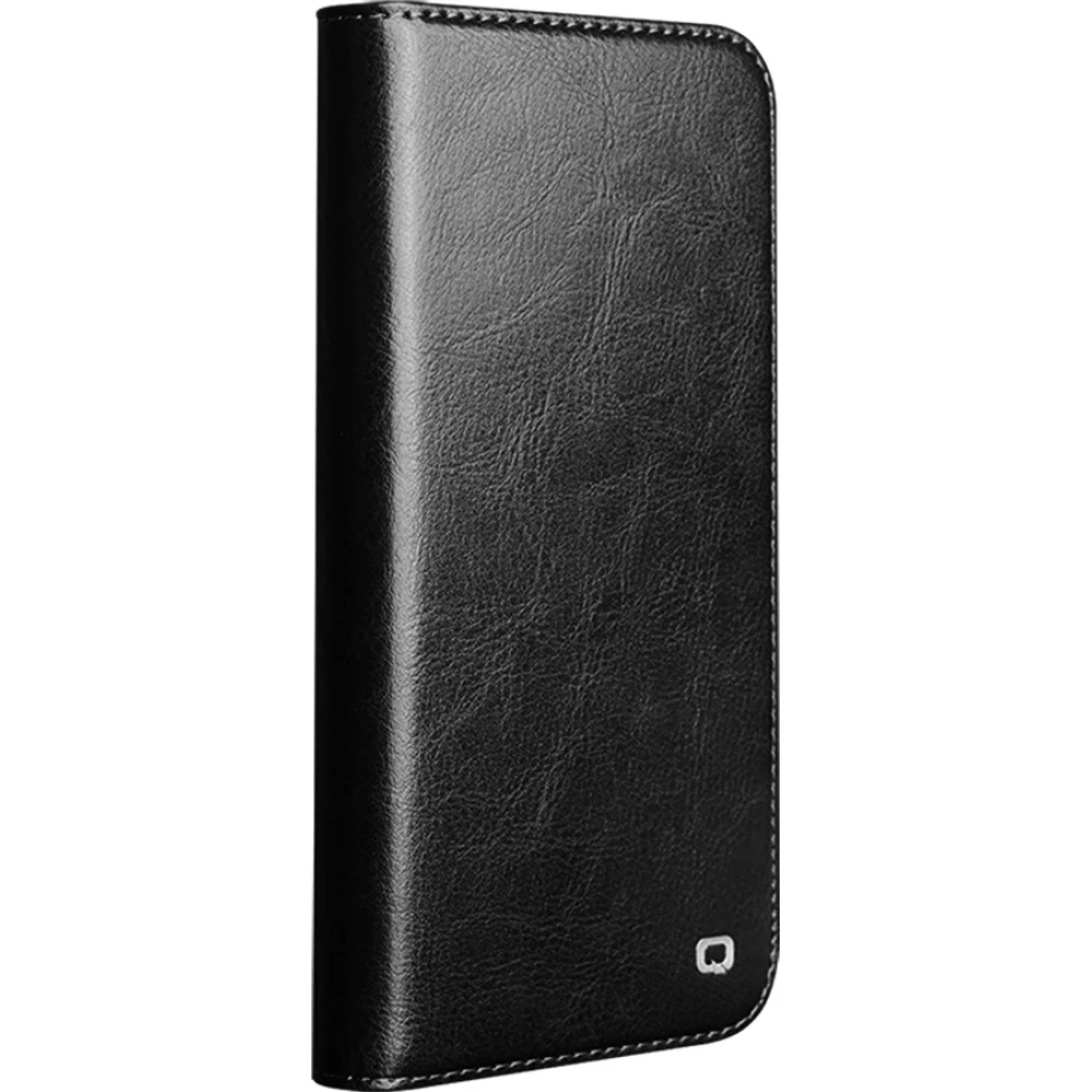 Fourre iPhone 17 - Flip Qialino Classic Wallet cuir véritable - Noir