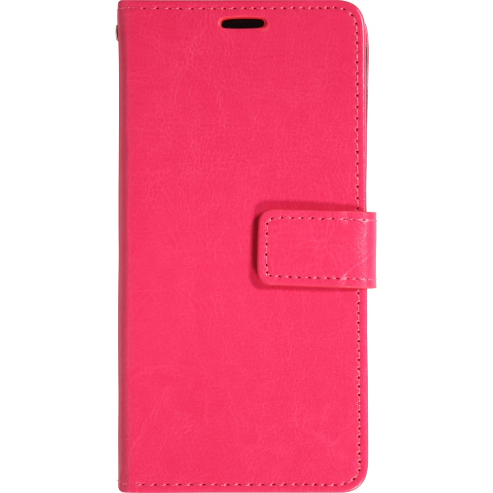 Fourre iPhone 17 - Premium Flip cuir lisse porte-cartes - Rose foncé