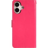 Fourre iPhone 17 - Premium Flip cuir lisse porte-cartes - Rose foncé