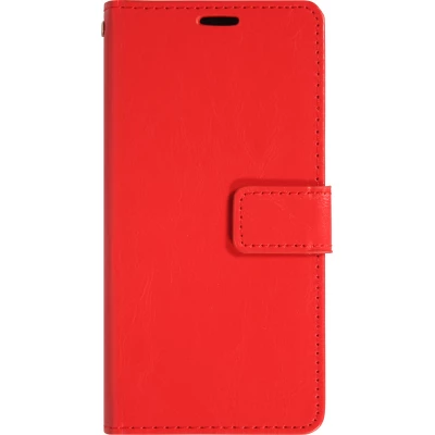 Fourre iPhone 17 - Premium Flip cuir lisse porte-cartes - Rouge