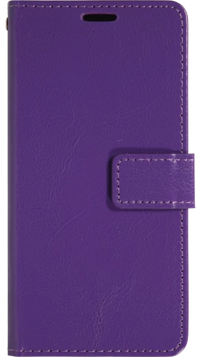Fourre iPhone 17 - Premium Flip cuir lisse porte-cartes - Violet