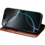 iPhone 17 Pro Max Case Hülle - Qialino Flip Classic Wallet Echtleder - Braun