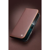 Fourre iPhone 17 Pro Max - Flip Qialino Matt Wallet cuir véritable - Noir