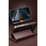Fourre iPhone 17 Pro Max - Flip Qialino Matt Wallet cuir véritable - Noir