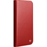 Fourre iPhone 17 Pro Max - Flip Qialino Matt Wallet cuir véritable - Rouge
