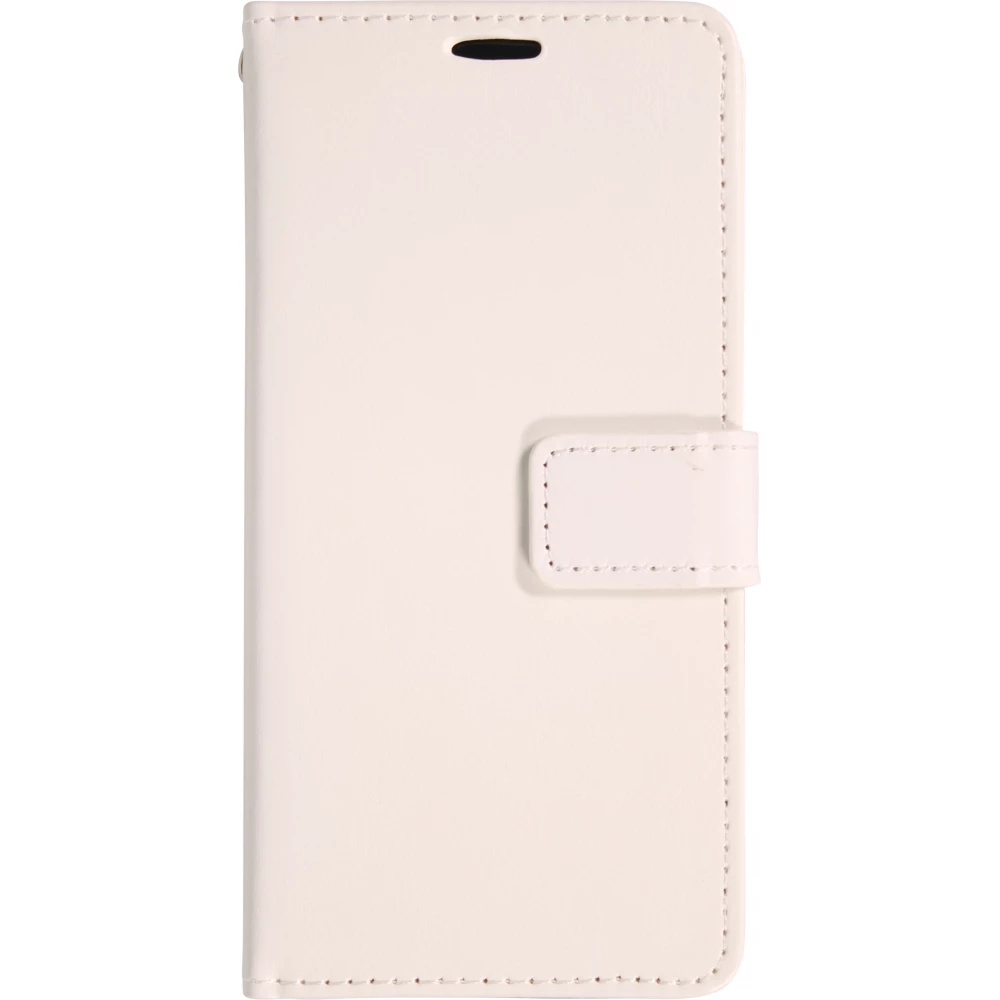 Fourre iPhone 17 Pro Max - Premium Flip cuir lisse porte-cartes - Blanc