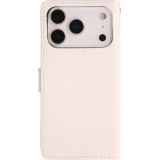 Fourre iPhone 17 Pro Max - Premium Flip cuir lisse porte-cartes - Blanc