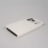 Fourre iPhone 17 Pro Max - Premium Flip cuir lisse porte-cartes - Blanc