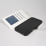 Fourre iPhone 17 Pro Max - Premium Flip cuir lisse porte-cartes - Blanc