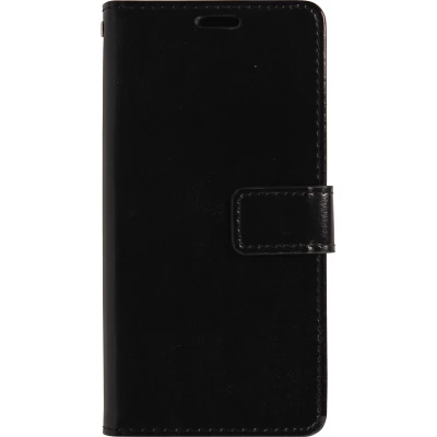 Fourre iPhone 17 Pro Max - Premium Flip cuir lisse porte-cartes - Noir