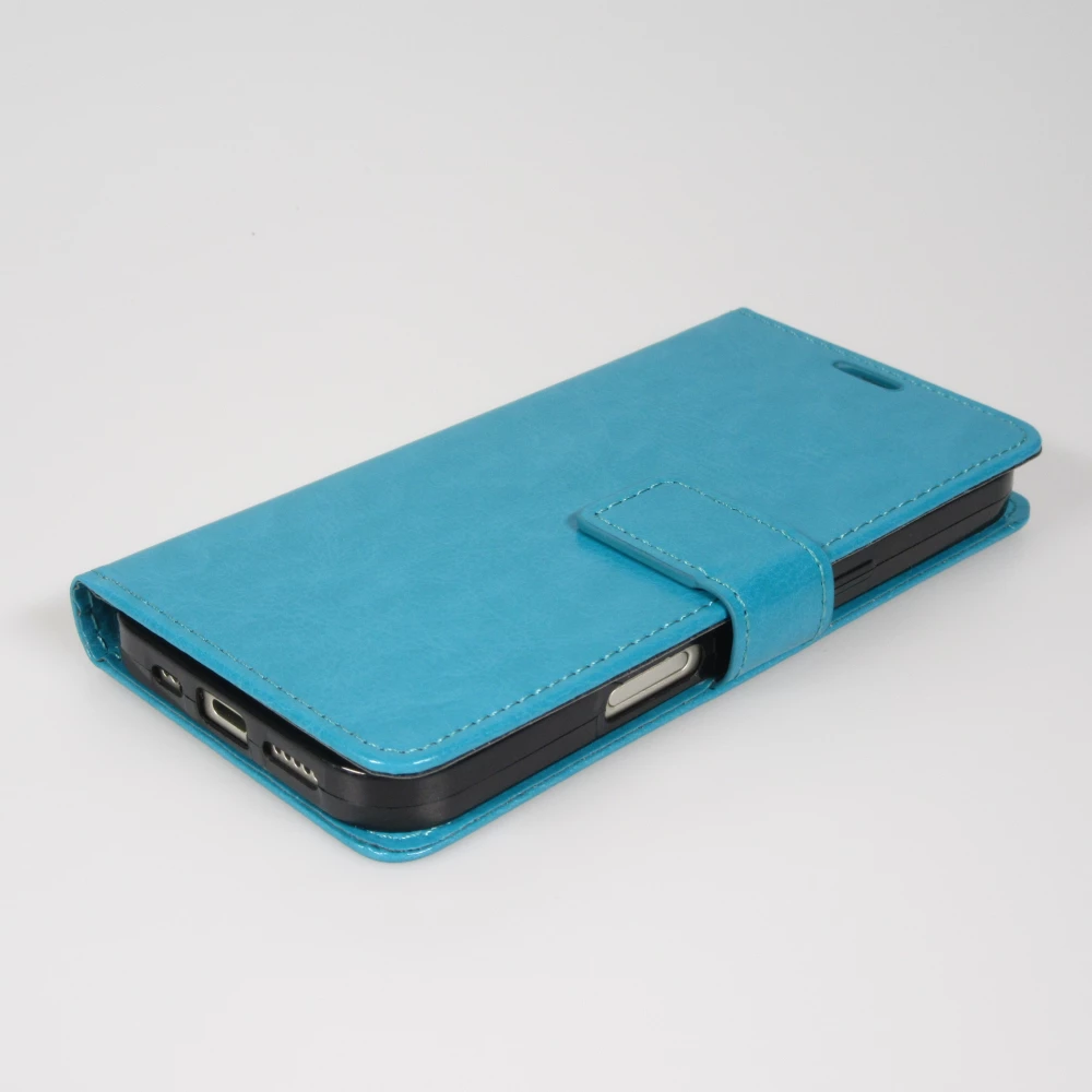 Hülle iPhone 17 Pro Max - Premium Flip Leder Tasche - Türkis