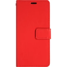 Fourre iPhone 17 Pro - Premium Flip cuir lisse porte-cartes - Rouge