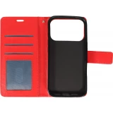Fourre iPhone 17 Pro - Premium Flip cuir lisse porte-cartes - Rouge
