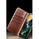 Fourre iPhone Air - Flip Qialino Classic Wallet cuir véritable - Noir