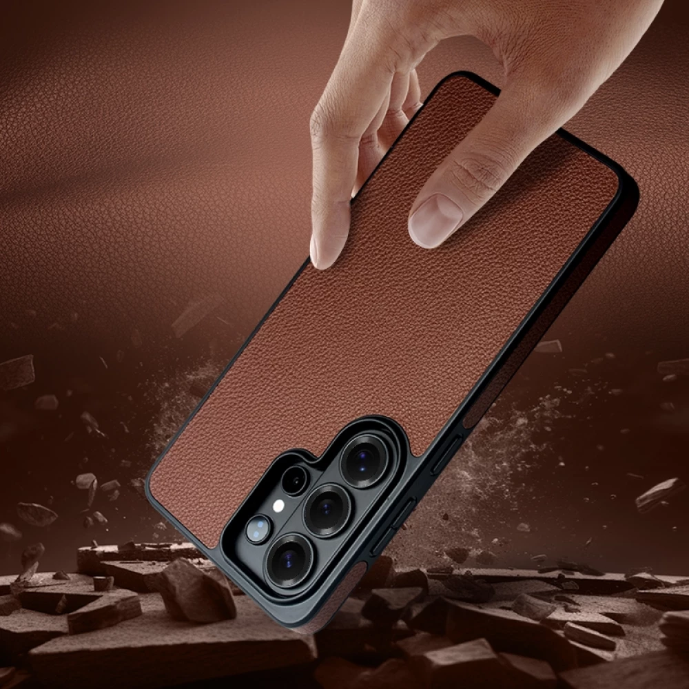 Fourre Samsung Galaxy S26 Ultra - Flip Qialino cuir véritable mat avec fermeture magnétique - Vert mat