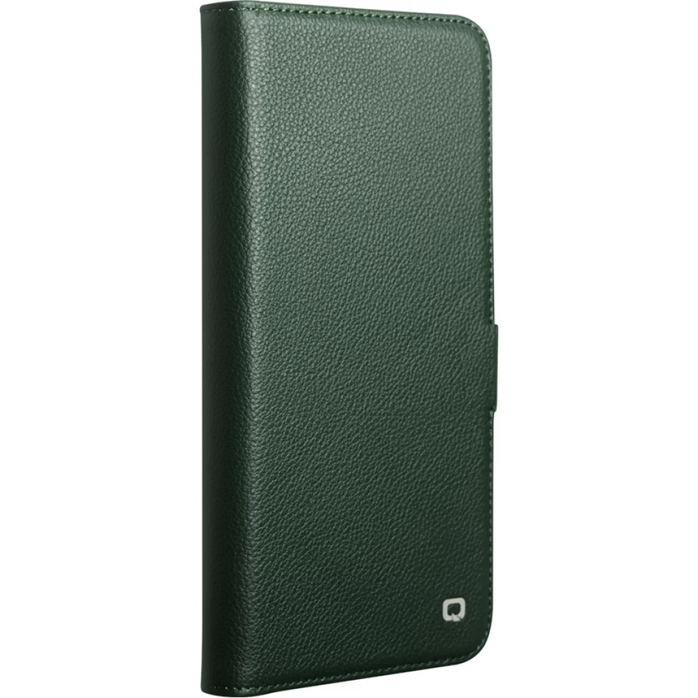 Fourre Samsung Galaxy S26 Ultra - Flip Qialino cuir véritable mat avec fermeture magnétique - Vert mat