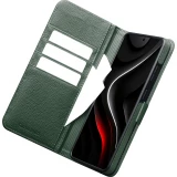 Fourre Samsung Galaxy S26 Ultra - Flip Qialino cuir véritable mat avec fermeture magnétique - Vert mat