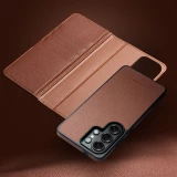 Fourre Samsung Galaxy S26 Ultra - Flip Qialino cuir véritable mat avec fermeture magnétique - Vert mat