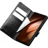 Fourre Samsung Galaxy Z Fold7 - Flip Qialino cuir véritable avec fermeture magnétique - Noir