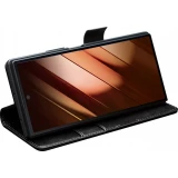 Fourre Samsung Galaxy Z Fold7 - Flip Qialino cuir véritable avec fermeture magnétique - Noir
