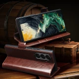 Fourre Samsung Galaxy Z Fold7 - Flip Qialino cuir véritable avec fermeture magnétique - Noir