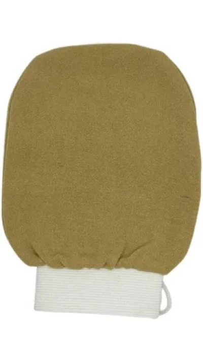 Gant exfoliant corps effet lisse et brillant gommage profond &eacute;limine peaux mortes - Brun