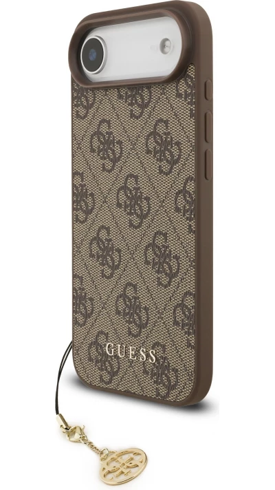 iPhone Air Case Hülle - Guess 4G Charm Elegante Schutz Raffiniertes Design Trendaccessoire - Braun