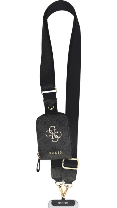 Guess 4G Logo Metall Lani&egrave;re Schultertasche mit Tasche - Schwarz