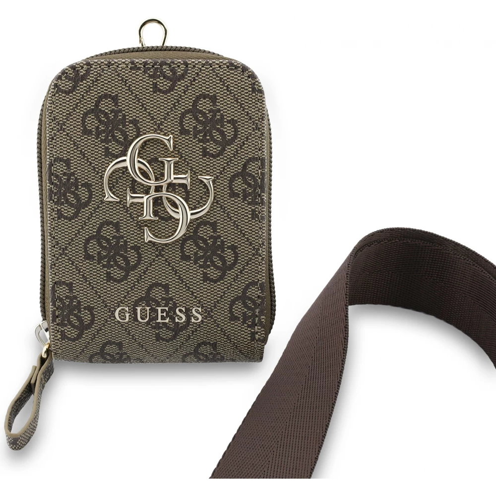Guess 4G Logo Metall Lani&egrave;re Schultertasche mit Tasche - Braun