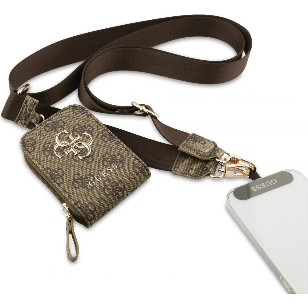 Guess 4G Logo Metall Lani&egrave;re Schultertasche mit Tasche - Braun